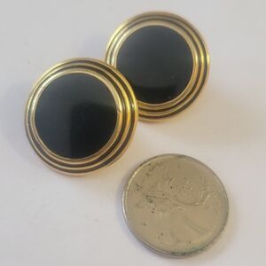 Vintage Stylish Enameled Pierced  Earrings